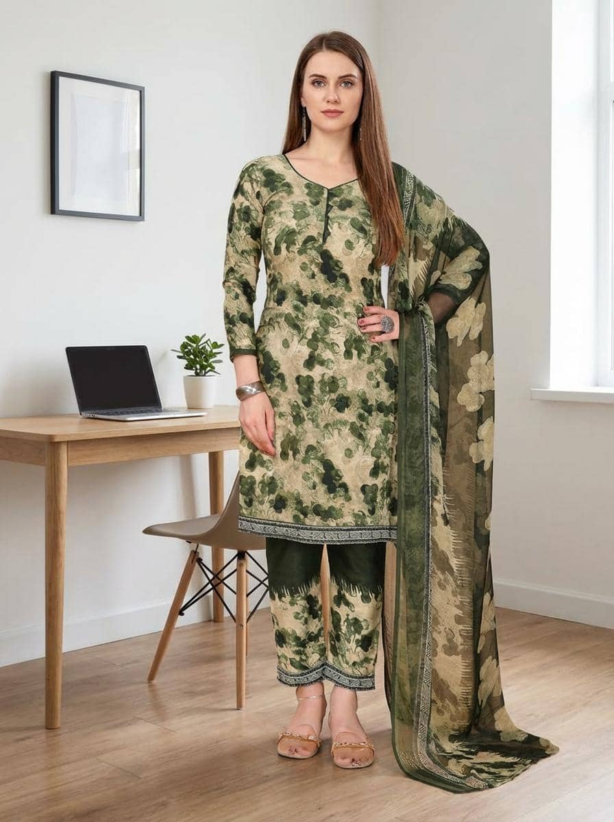 Kashvi Sarees Women's Crepe Unstitched Salwar Suit - Unstitched Fabrics | Buy online on ZillyBuy