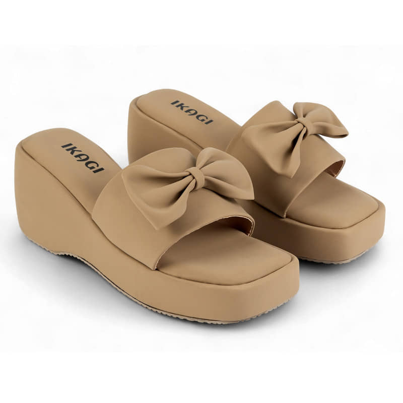 IKAGI Beige Women's Slip On Heels - Heels | Buy online on ZillyBuy