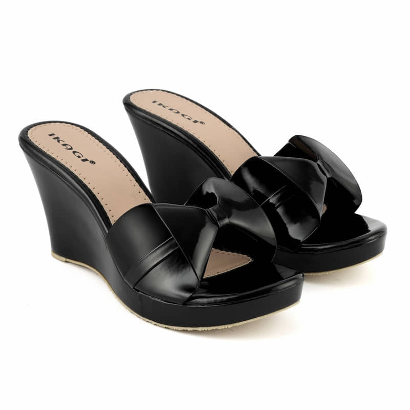 IKAGI Black Women's Slip On Heels - Heels | Buy online on ZillyBuy