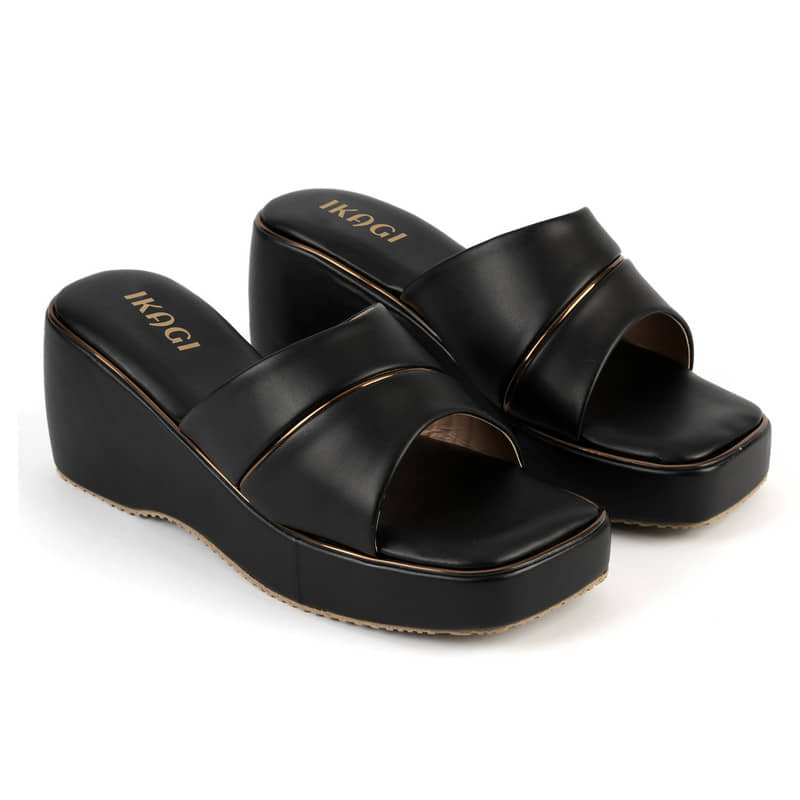 IKAGI Black Women's Slip On Heels - Heels | Buy online on ZillyBuy
