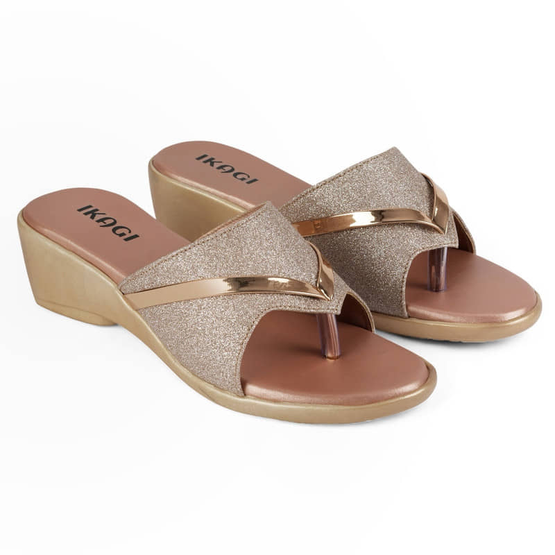 IKAGI Rose Gold Women's Slip On Heels - Heels | Buy online on ZillyBuy