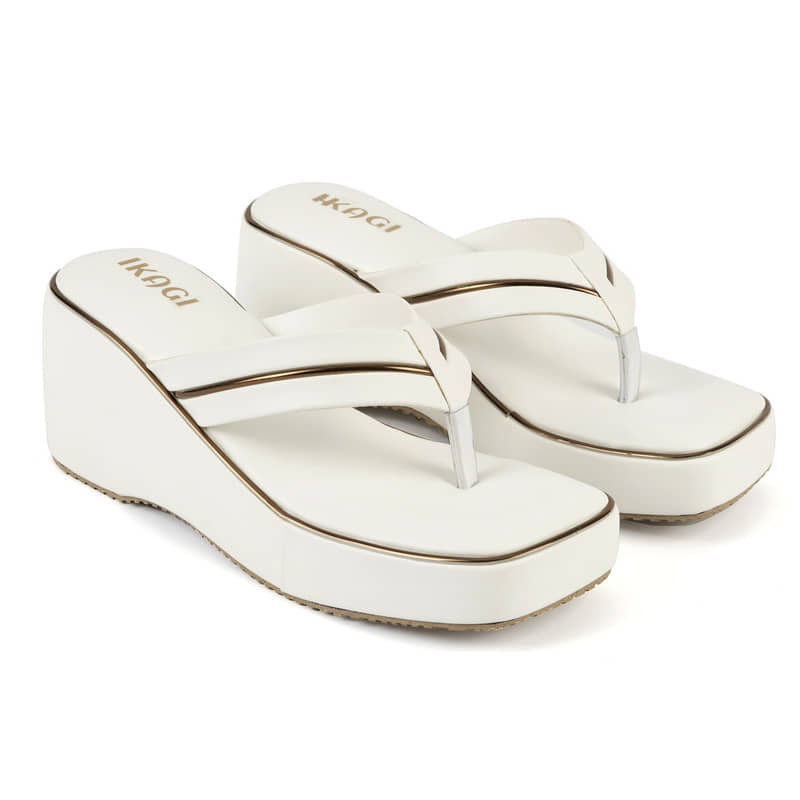 IKAGI White Women's Slip On Heels - Heels | Buy online on ZillyBuy