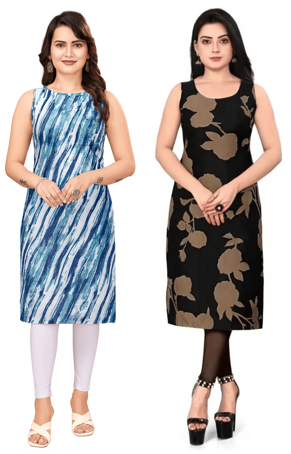 TATHASTU FASHION Women Crepe Printed Straight Kurti ( Multicoloured ) - Kurtis, Tunics | Buy online on ZillyBuy