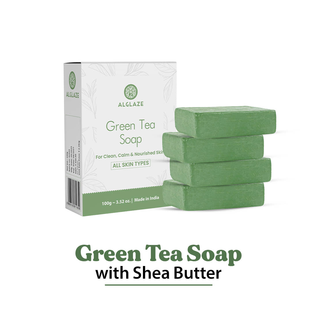 ALGLAZE Freshness Green Tea Soap 100g Soap for All Skin Type ( Pack of 1 )