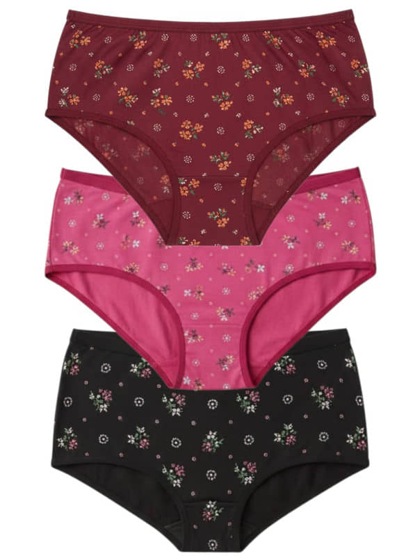Funahme Pack of 3 Cotton Hipster For Women ( Multi Color )