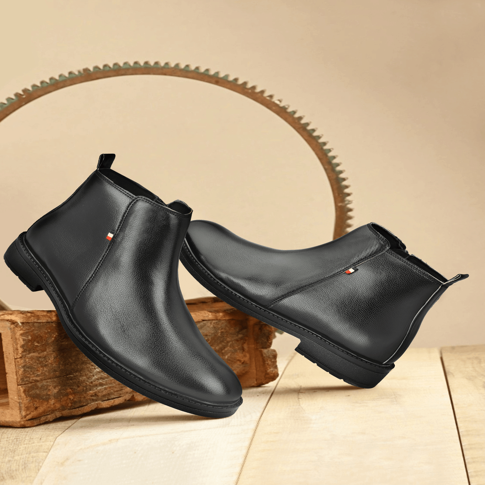 STALAG Black Men's Chelsea Boots