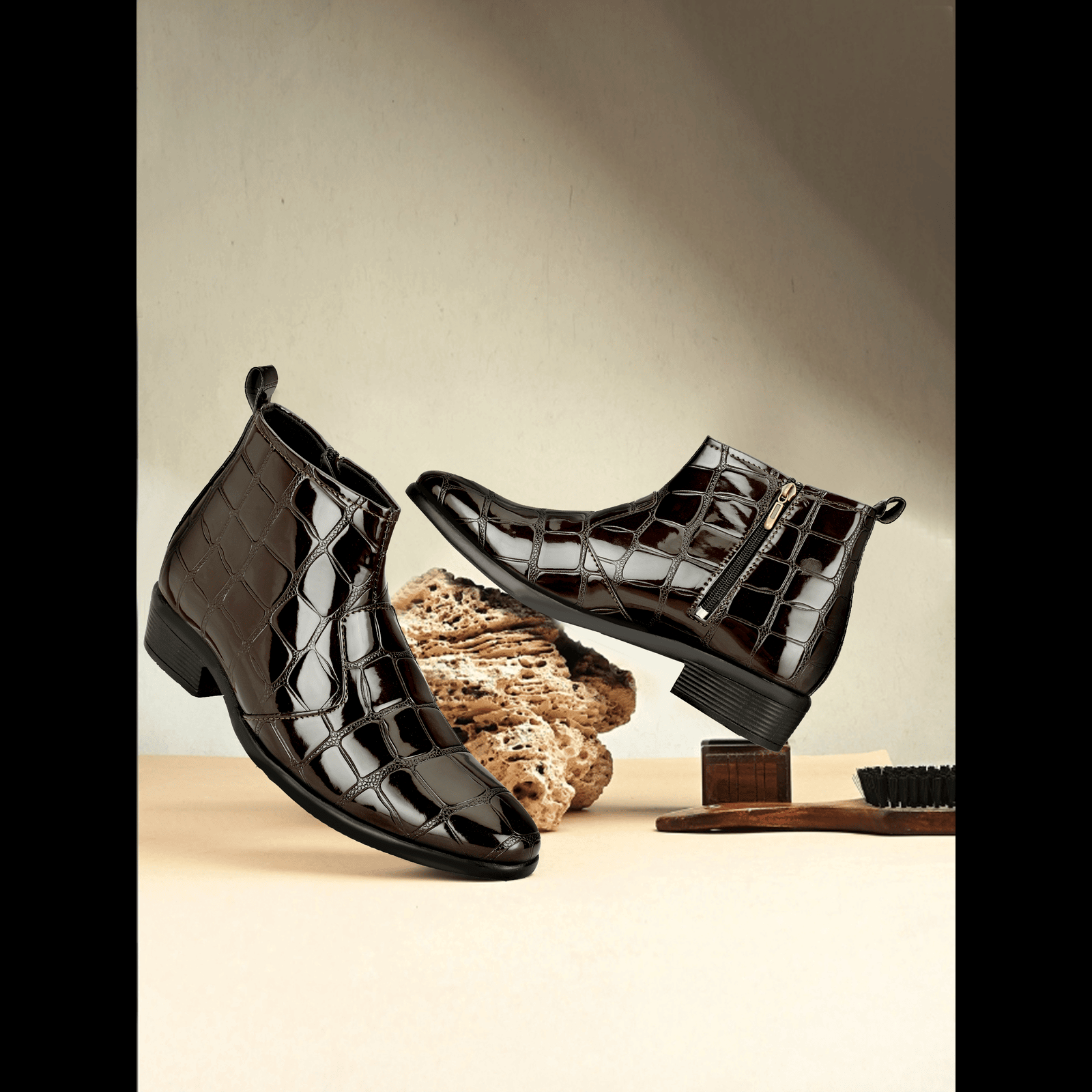 STALAG Black Men's Chelsea Boots