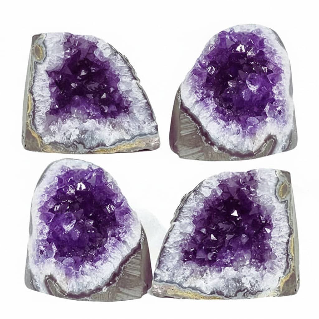 Natural Amethyst Crystal Stone Cluster – 4 Piece Set (160 g Each, Random)