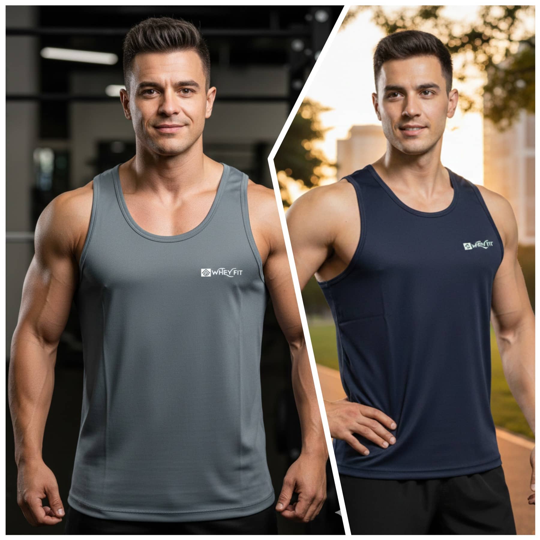 WHEY FIT Pack of 2 Polyester Gym Vest For Men ( Multicolor ) - Nightwear & Loungewear | Buy online on ZillyBuy