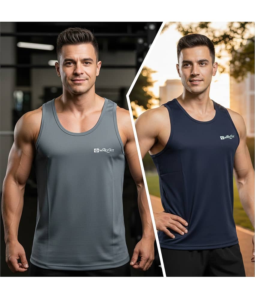 WHEY FIT Pack of 2 Polyester Gym Vest For Men ( Multicolor ) - Nightwear & Loungewear | Buy online on ZillyBuy
