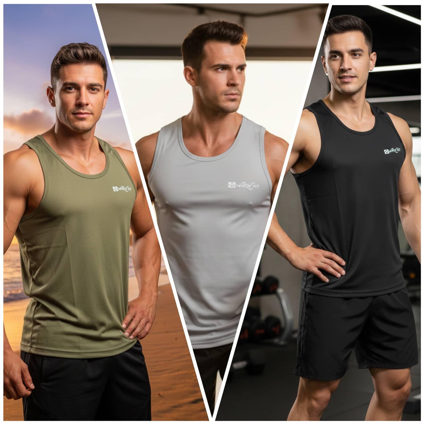WHEY FIT Pack of 3 Polyester Gym Vest For Men ( Multicolor ) - Nightwear & Loungewear | Buy online on ZillyBuy