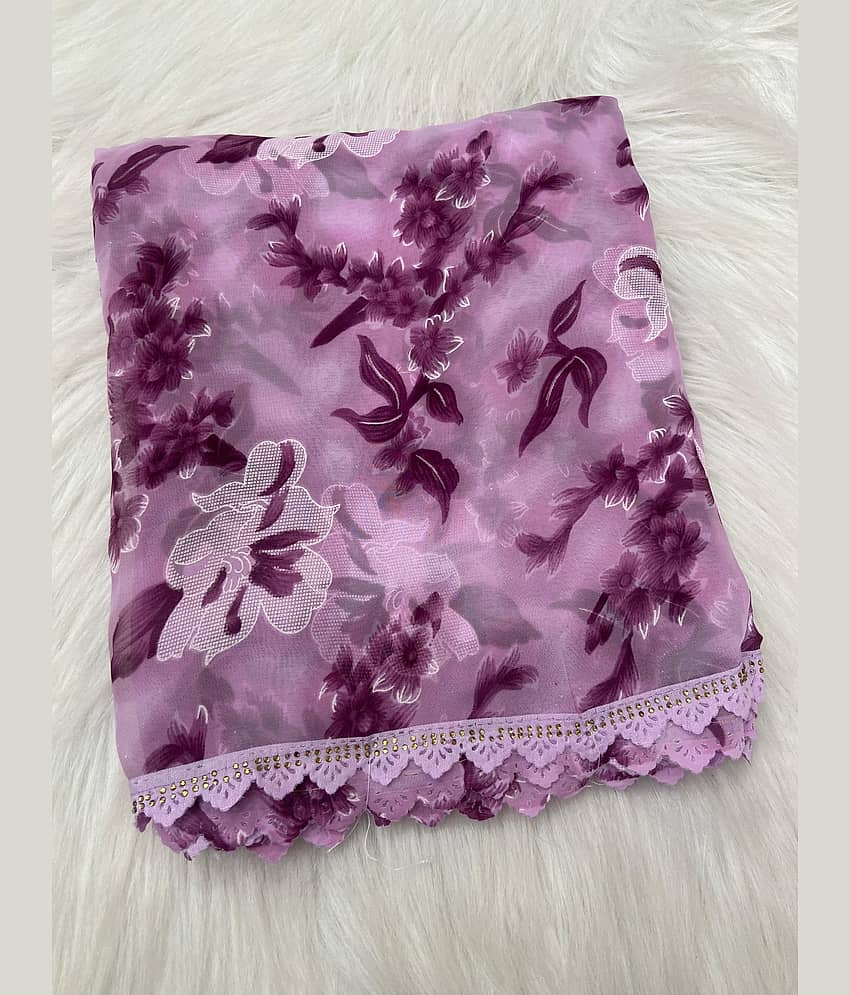 BHAVIKA SILK MILLS Georgette Printed Regular Saree With Stitched Blouse ( wine ) - Sarees | Buy online on ZillyBuy