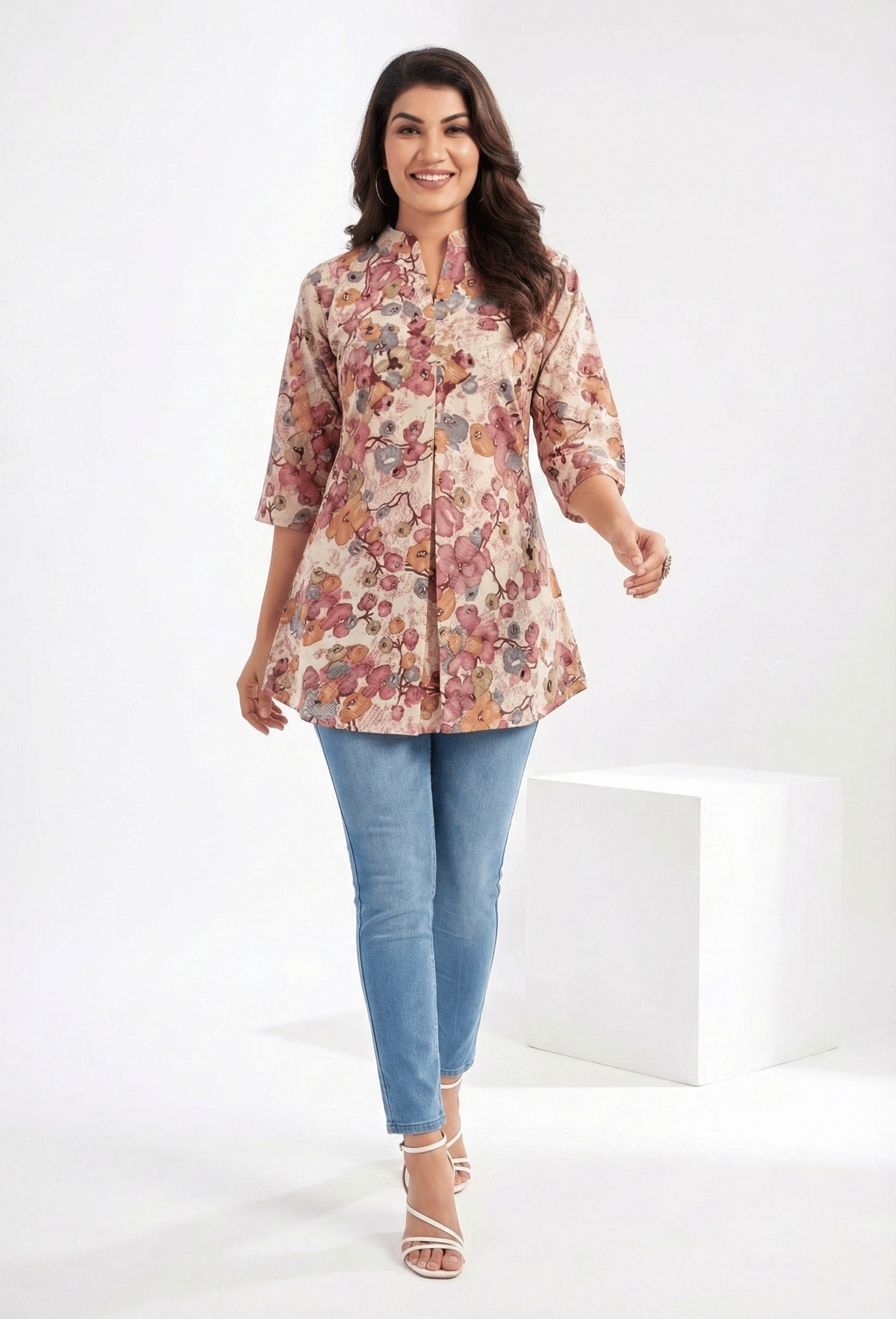VANVAAM Women's Rayon A-Line Top ( Multi Color )
