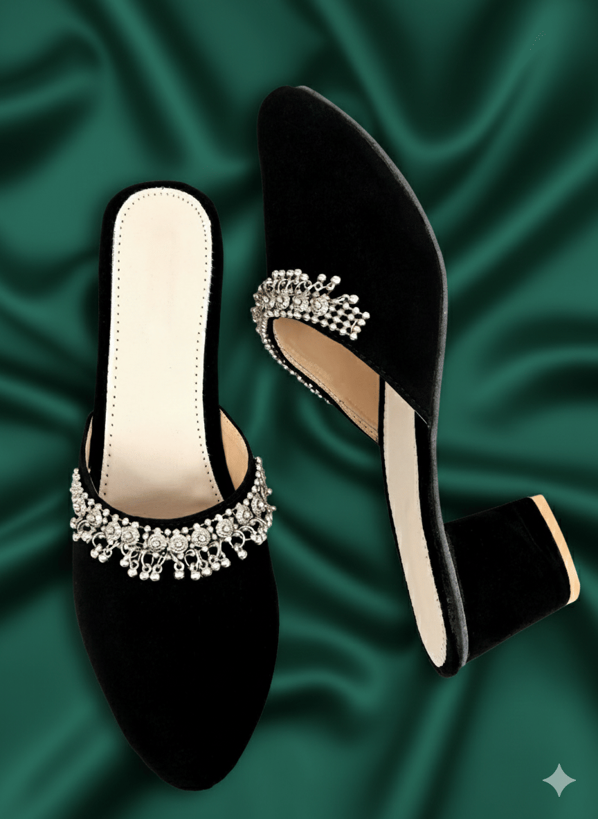 Altek Black Women's Slip On Heels - Heels | Buy online on ZillyBuy