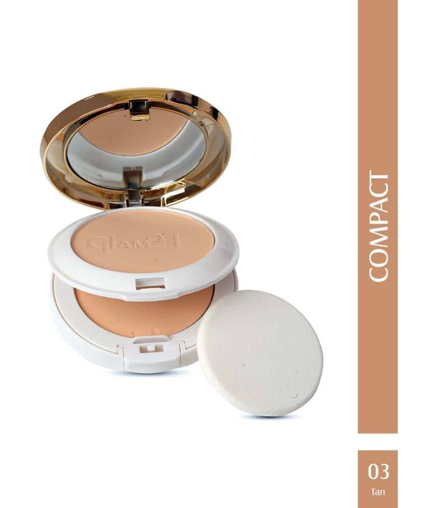 Glam21 Natural Essence Oil-Control 2-In-1 | Long Lasting & Matte Finish Compact Tan, 18 G