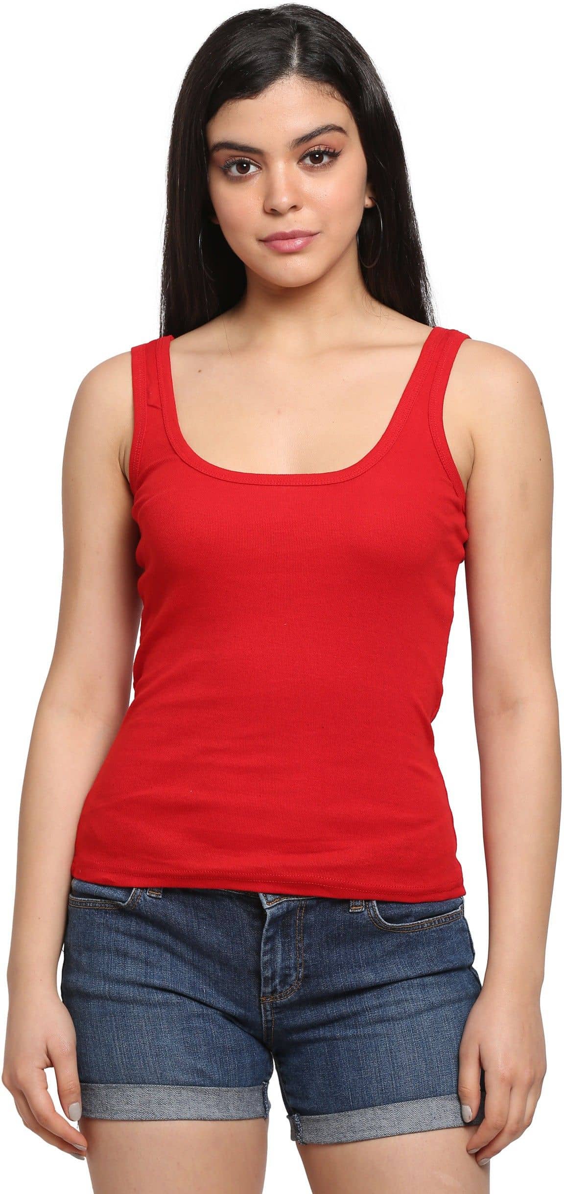 NEUTEX Women Pack of 1 Cotton Blend Camisoles ( Red )