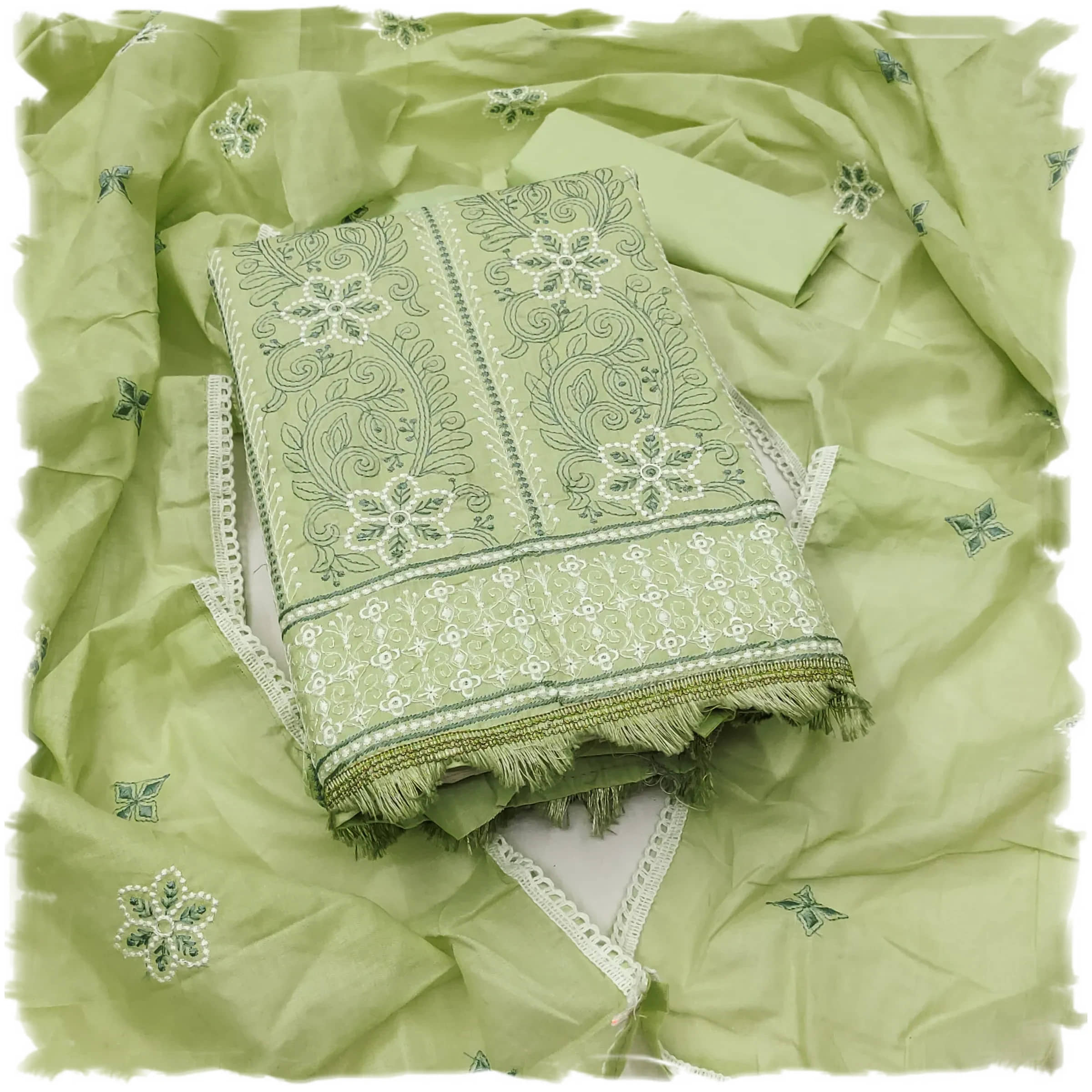 Sidhidata Women's Cotton Blend Unstitched Salwar Suit - Unstitched Fabrics | Buy online on ZillyBuy