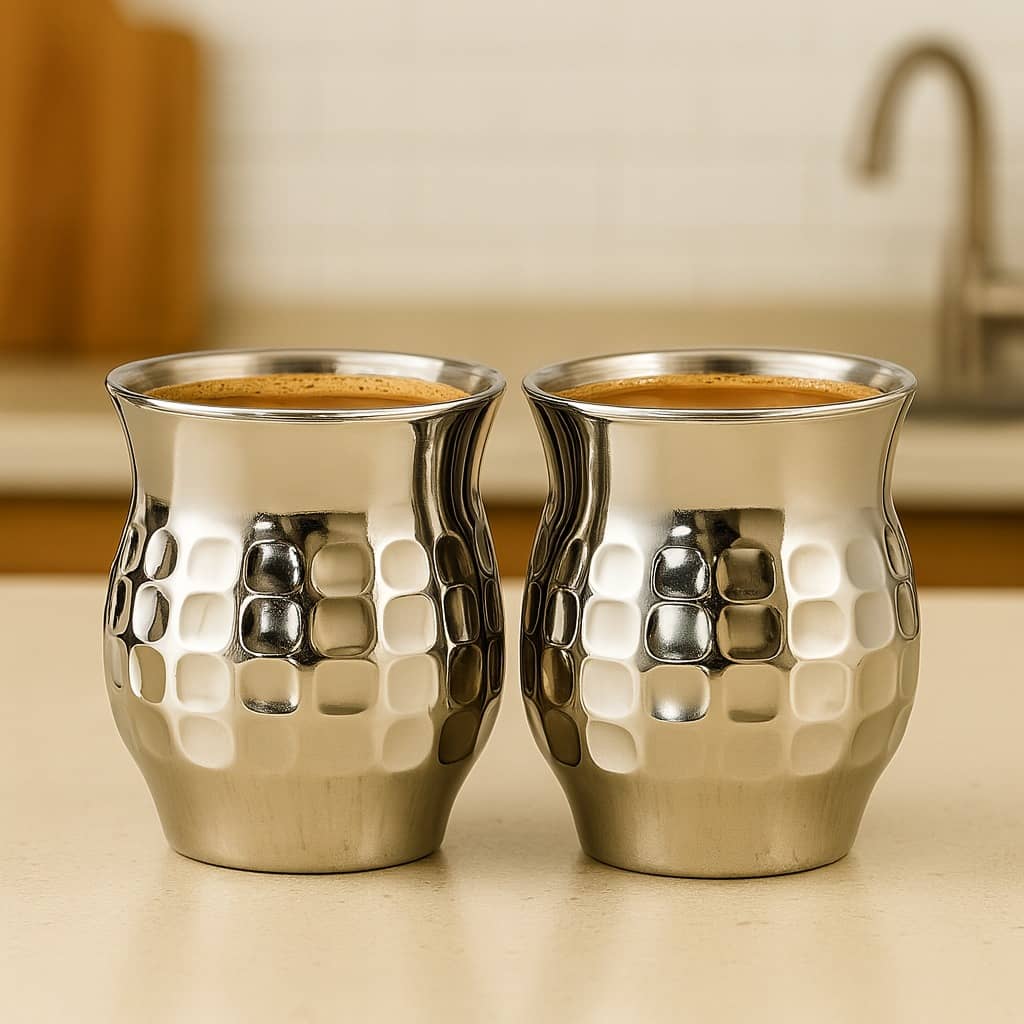 ATROCK Hammer Kulhad Solid Steel Tea Cup 170 ml ( Pack of 2 )