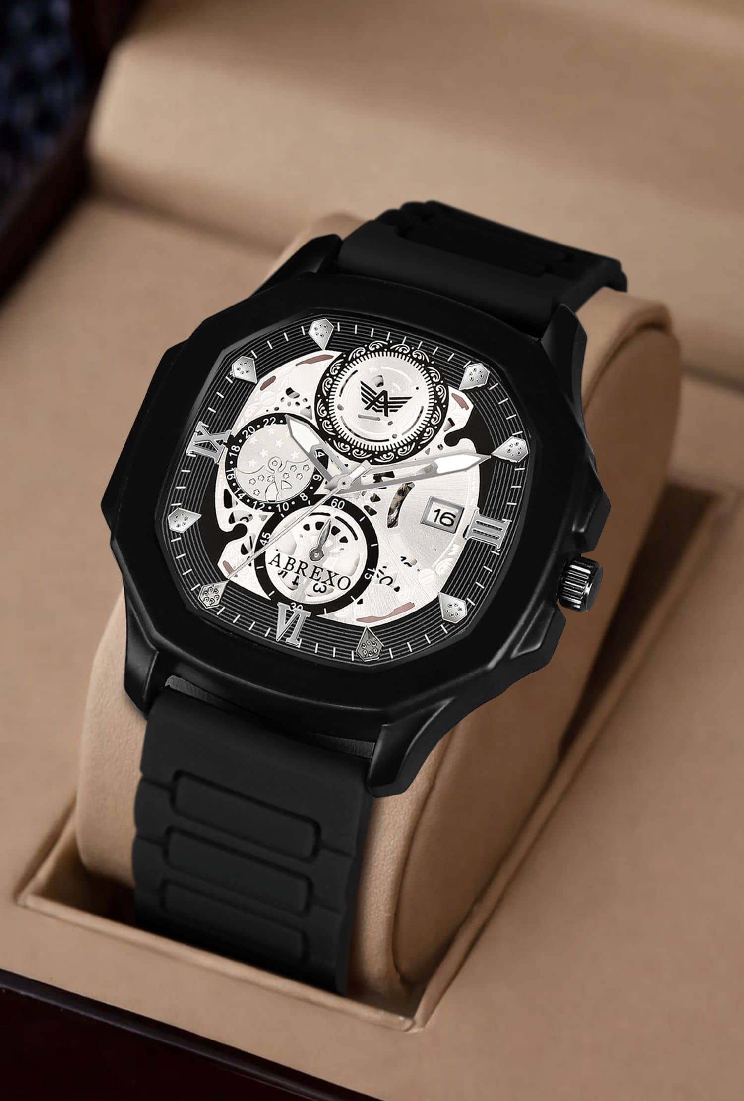 Abrexo Black Silicon Analog Men's Watch