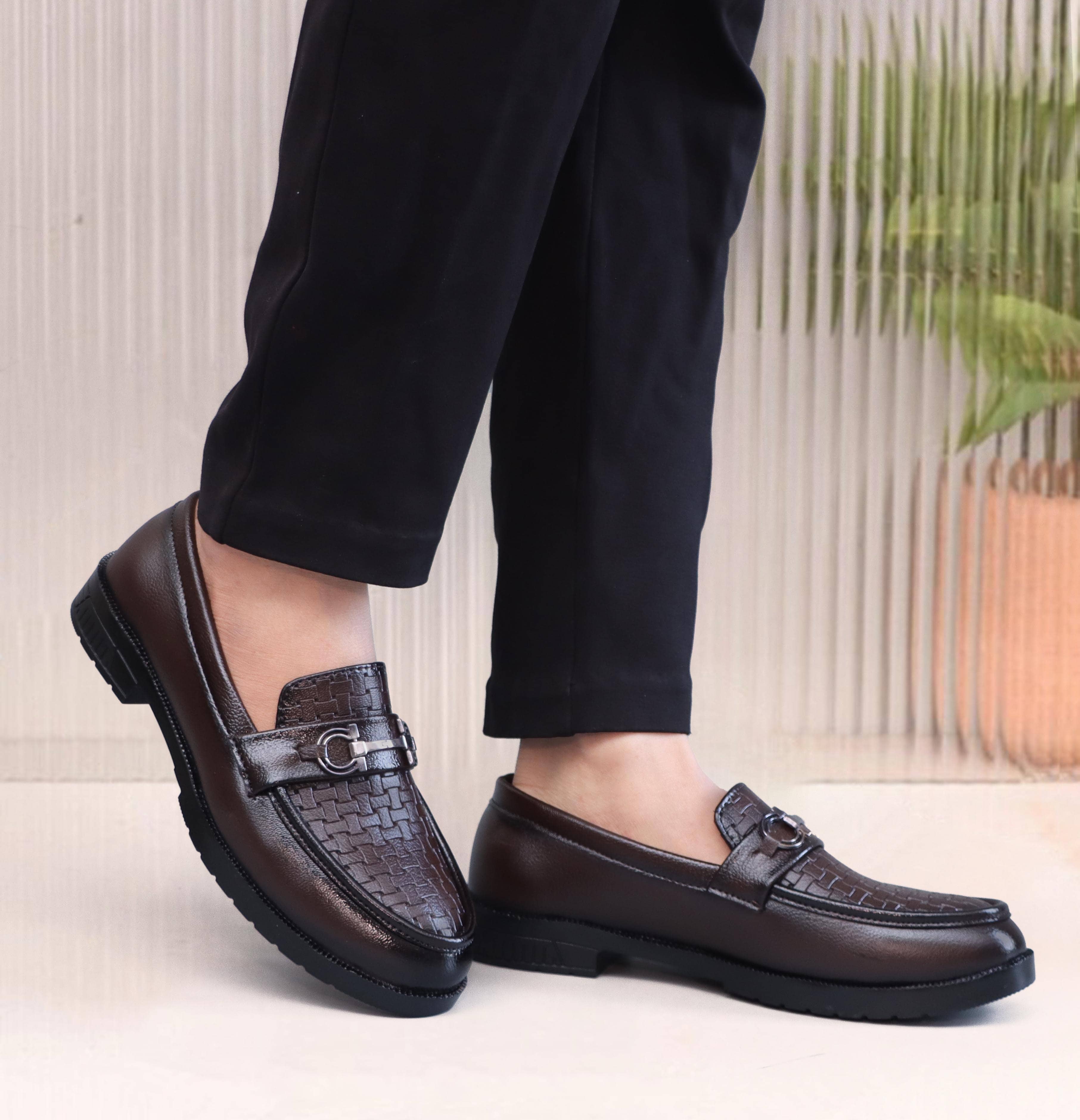 SHUAN Brown Men's Mocassin Formal Shoes - Formal Shoes | Buy online on ZillyBuy
