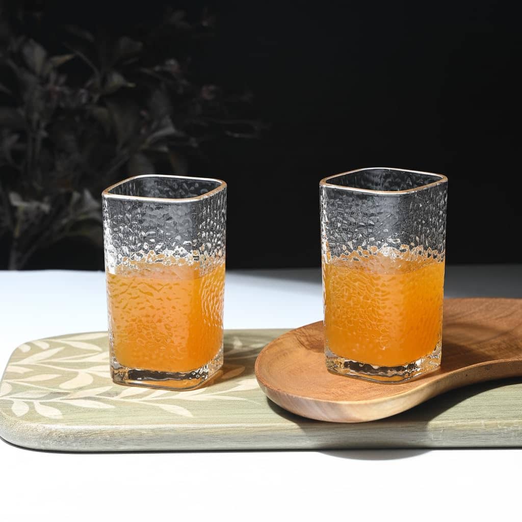 AFAST Clear Glass Tumbler Glass Plain Glasses Set 250 ml ( Pack of 2 ) Transparent