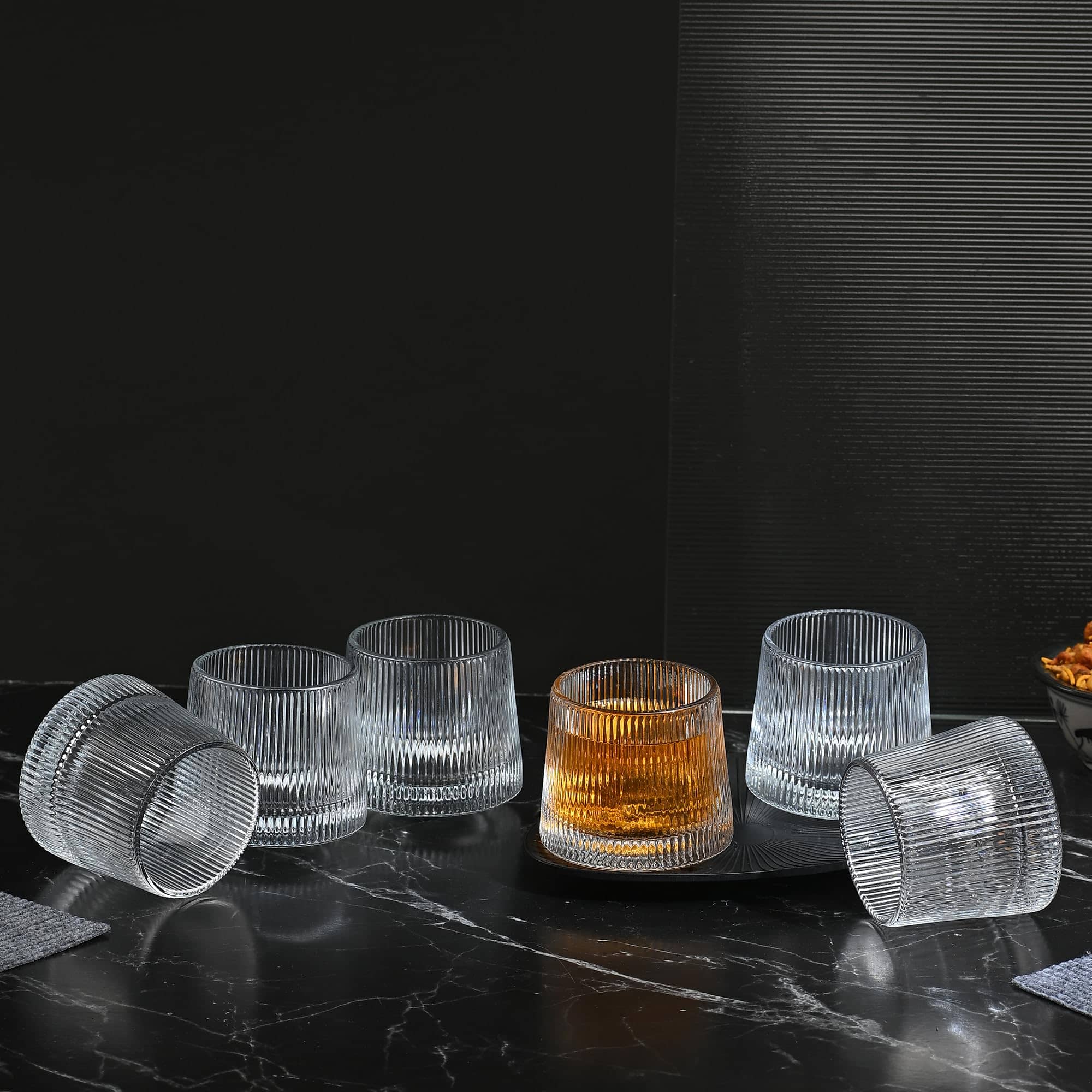 AFAST Clear Glass Tumbler Glass Plain Glasses Set 200 ml ( Pack of 6 ) Transparent
