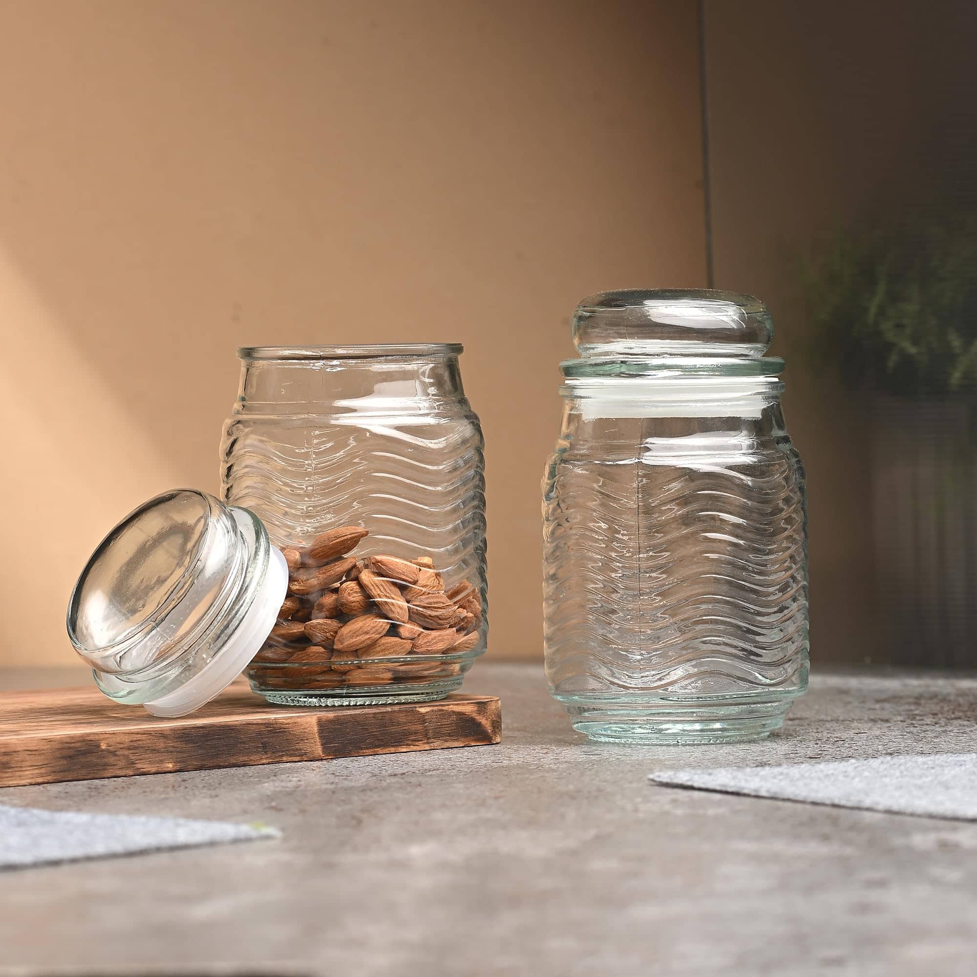 AFAST Glass Food Container Glass Transparent Food Container ( Set of 2 )