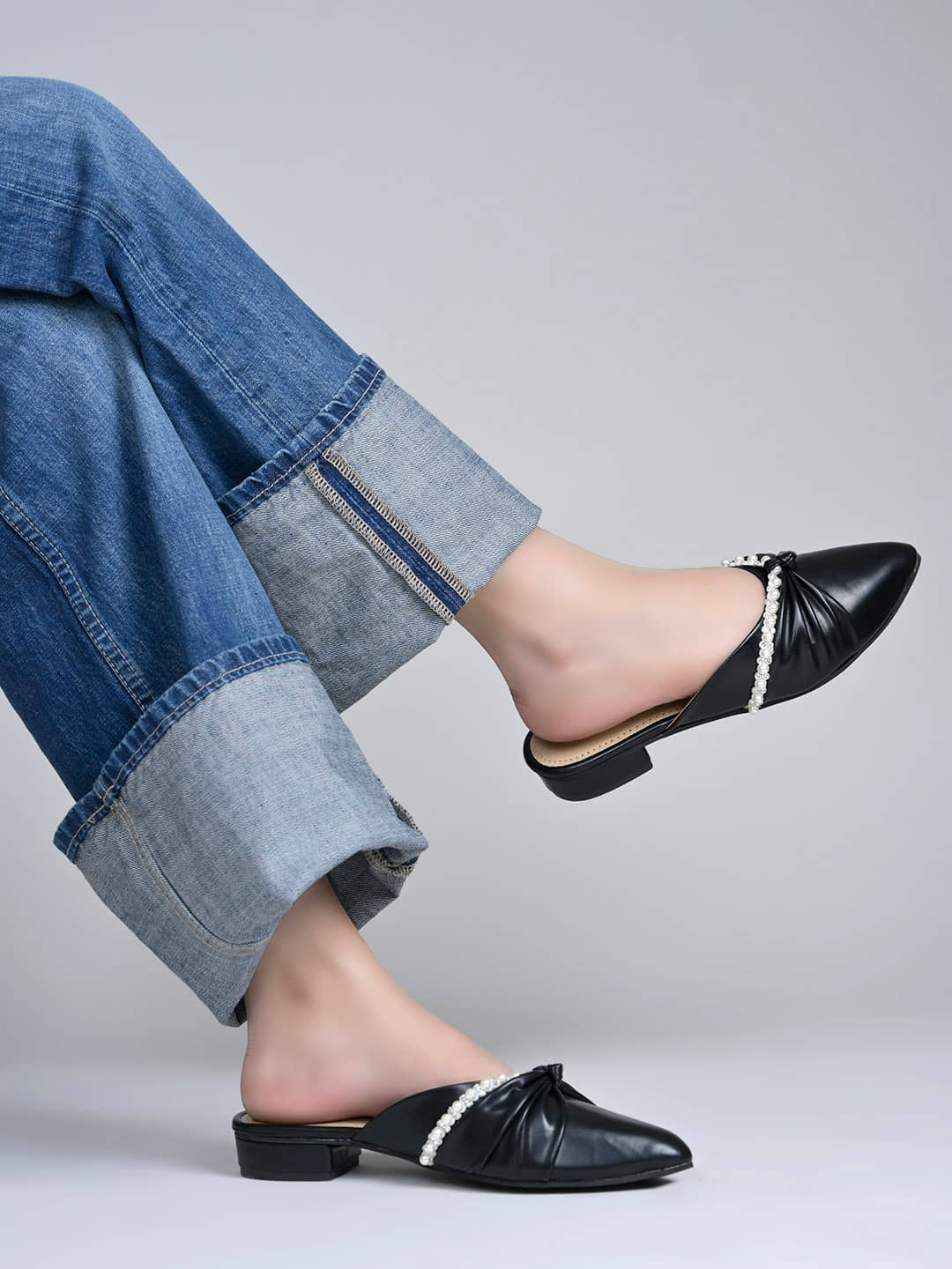 NZS Black Women's Mules Flats