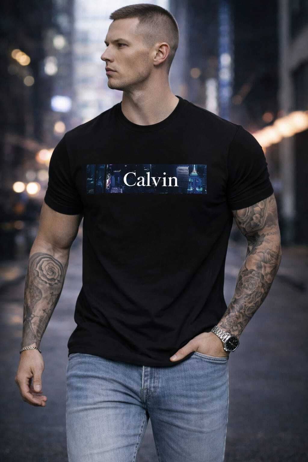 WILD ELEPHANT Men Polyester Regular Fit Printed T-Shirt ( Black )