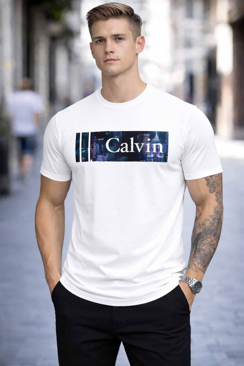 WILD ELEPHANT Men Polyester Regular Fit Printed T-Shirt ( White )