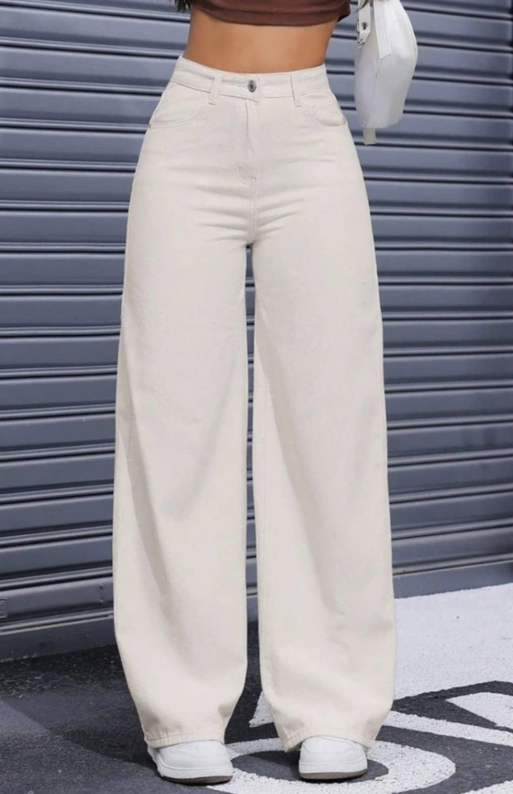 Belvog Women's Straight Fit High-Rise Jeans ( Beige ) - Jeans | Buy online on ZillyBuy