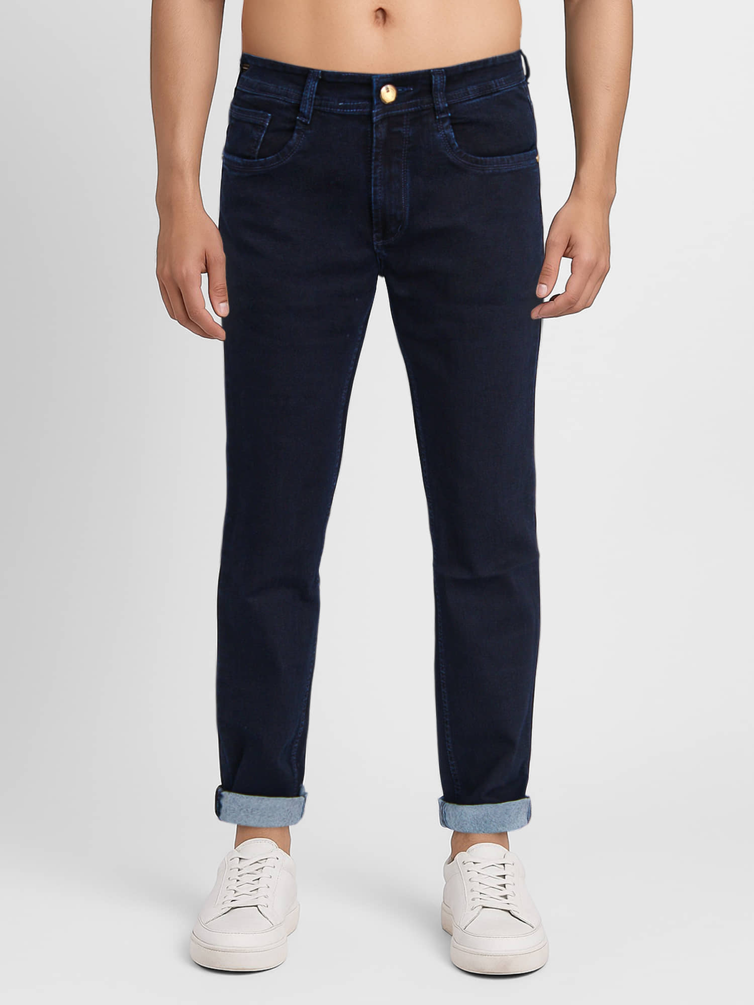 plounge Regular Fit Solid Men's Jeans - Navy Blue ( Pack of 1 ) - Jeans | Buy online on ZillyBuy