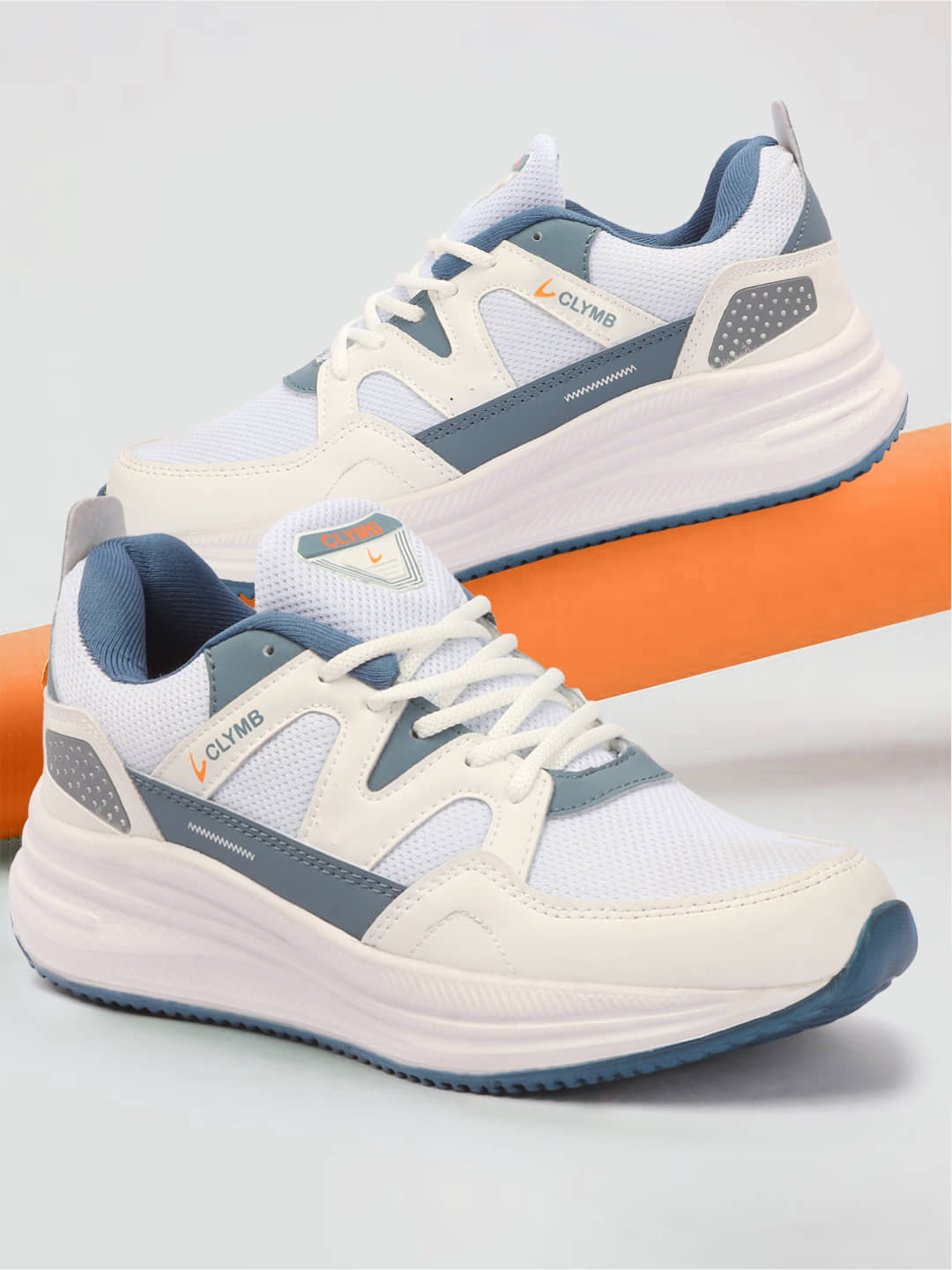 Clymb White Men's Sneakers - Casual Shoes | Buy online on ZillyBuy