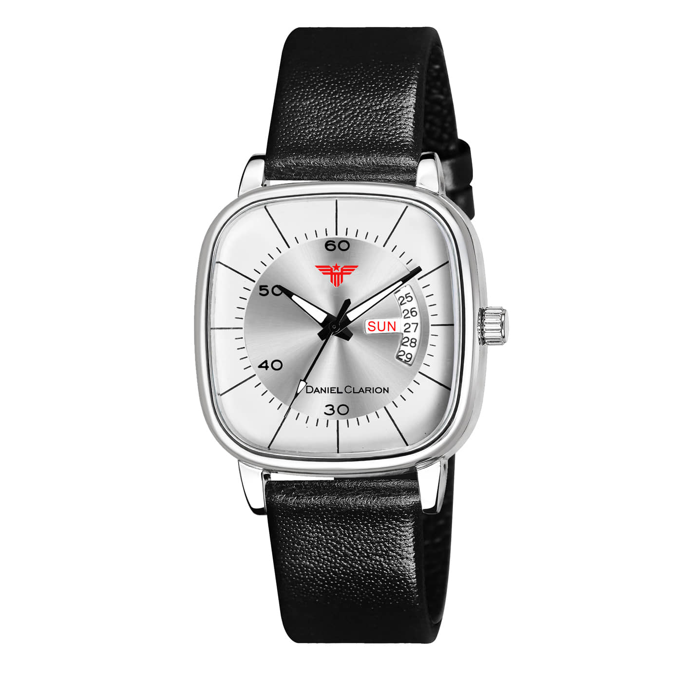 Daniel Clarion Black Leather Analog Men's Watch