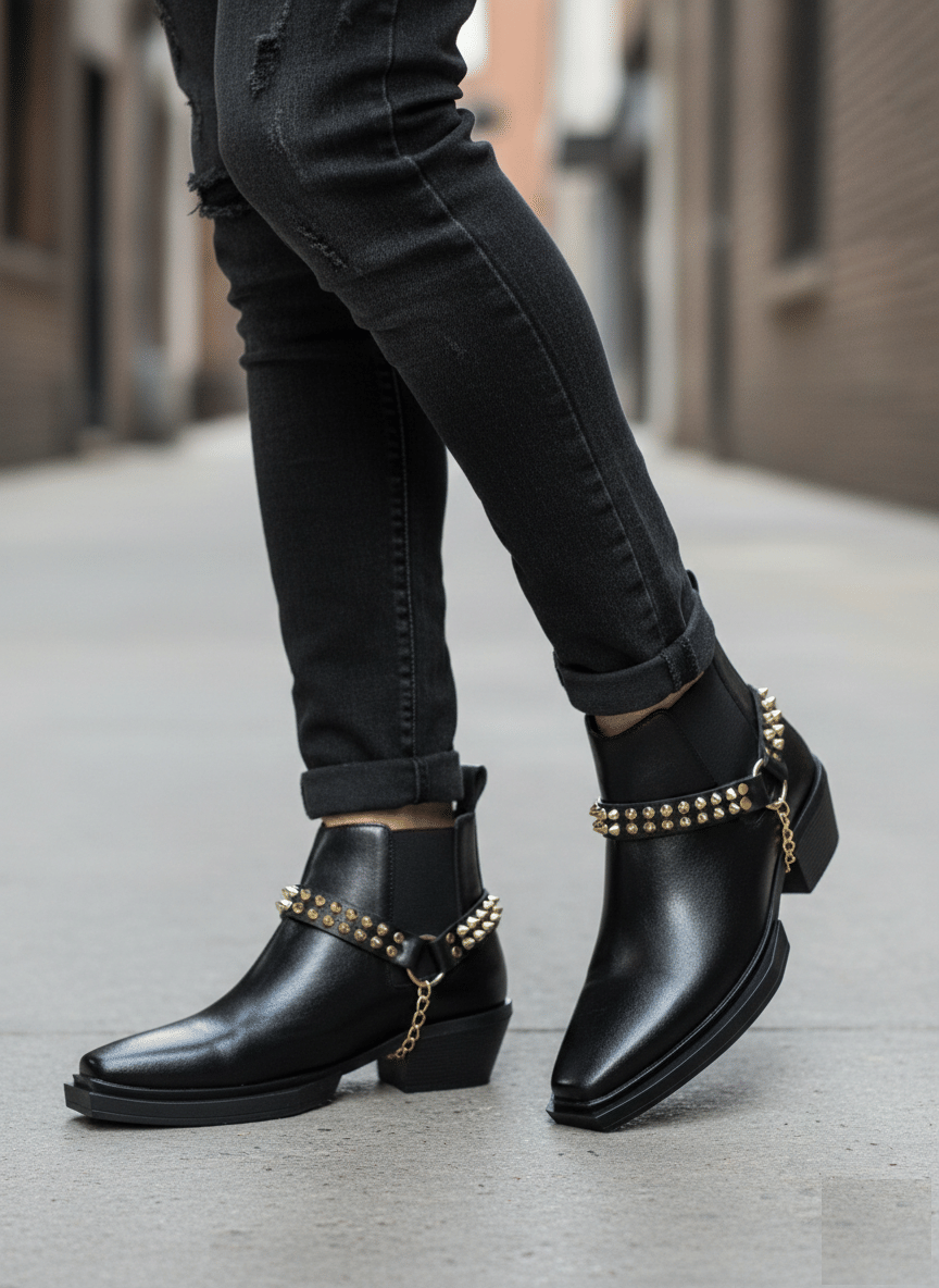JK Port Black Men's Chelsea Boots
