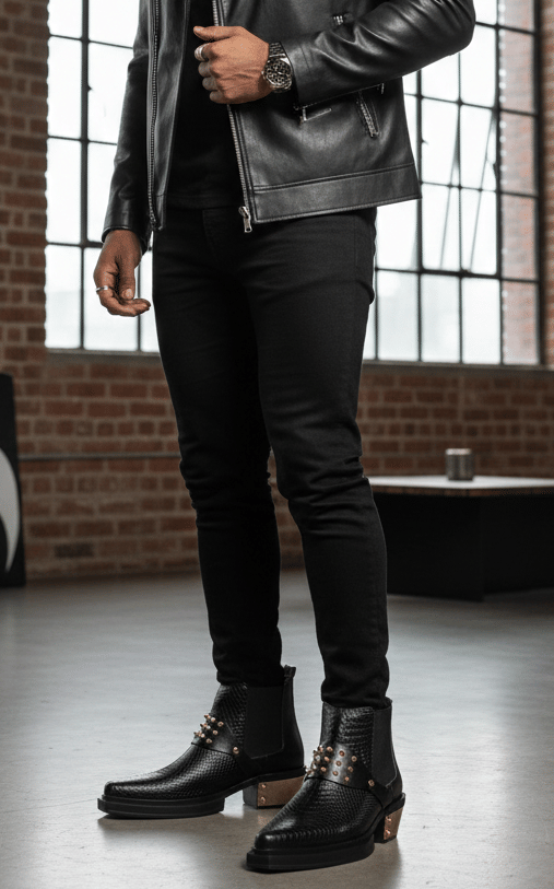 JK Port Black Men's Chelsea Boots