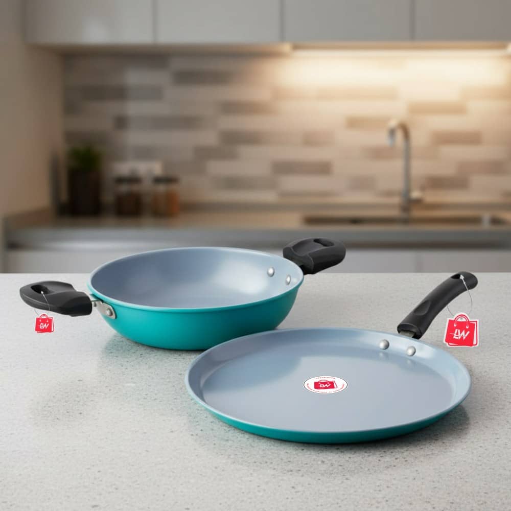 LAZYWINDOW Non Stick Iron Cookware Sets Kadhai & Dosa Tawa - Cookware | Buy online on ZillyBuy
