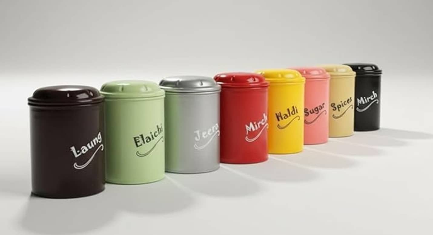 analog kichenware Tea/Masala/Condiment Plastic Multicolor Spice Container ( Set of 8 )