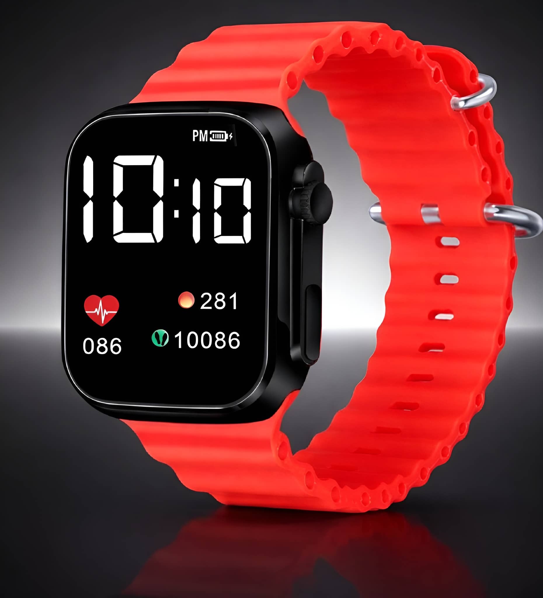 DECLASSE Red Rubber Digital Men's Watch