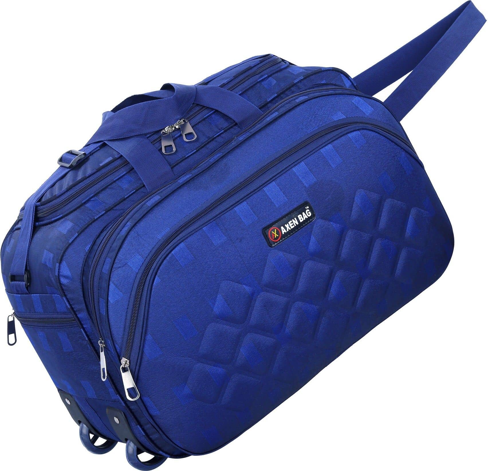 AXEN BAGS 45 Ltrs Navy Polyester Duffle Trolley