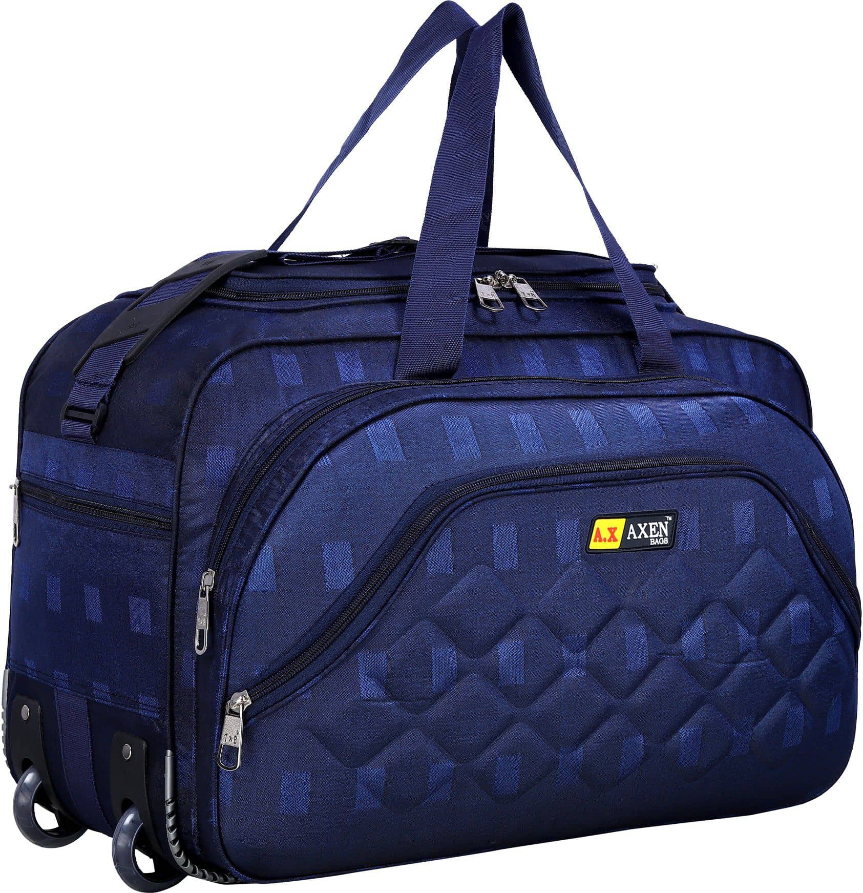 AXEN BAGS 50 Ltrs NAVY Polyester Duffle Trolley