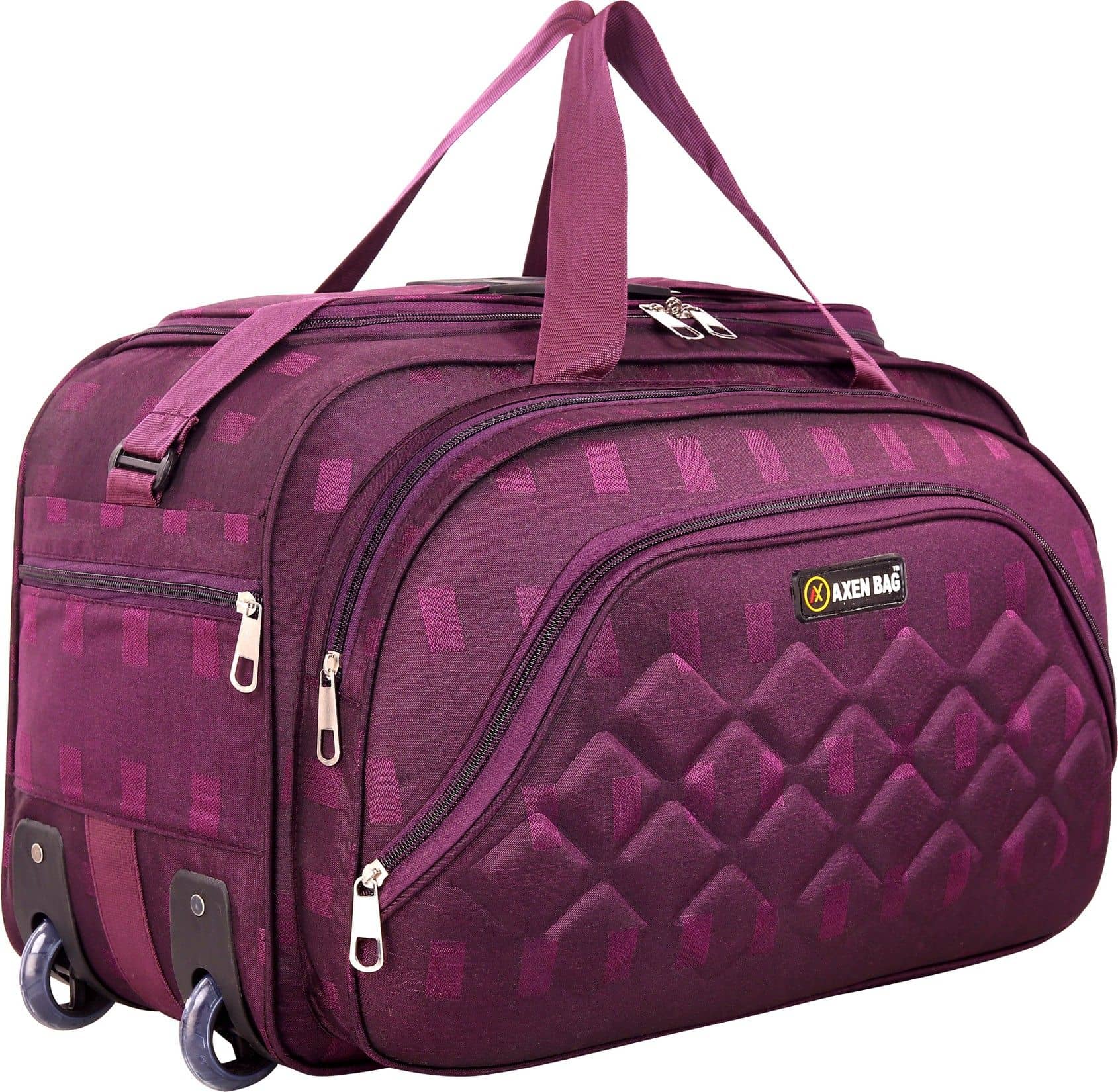 Buy AXEN BAGS 50 Ltrs PURPLE Polyester Duffle Trolley - Price