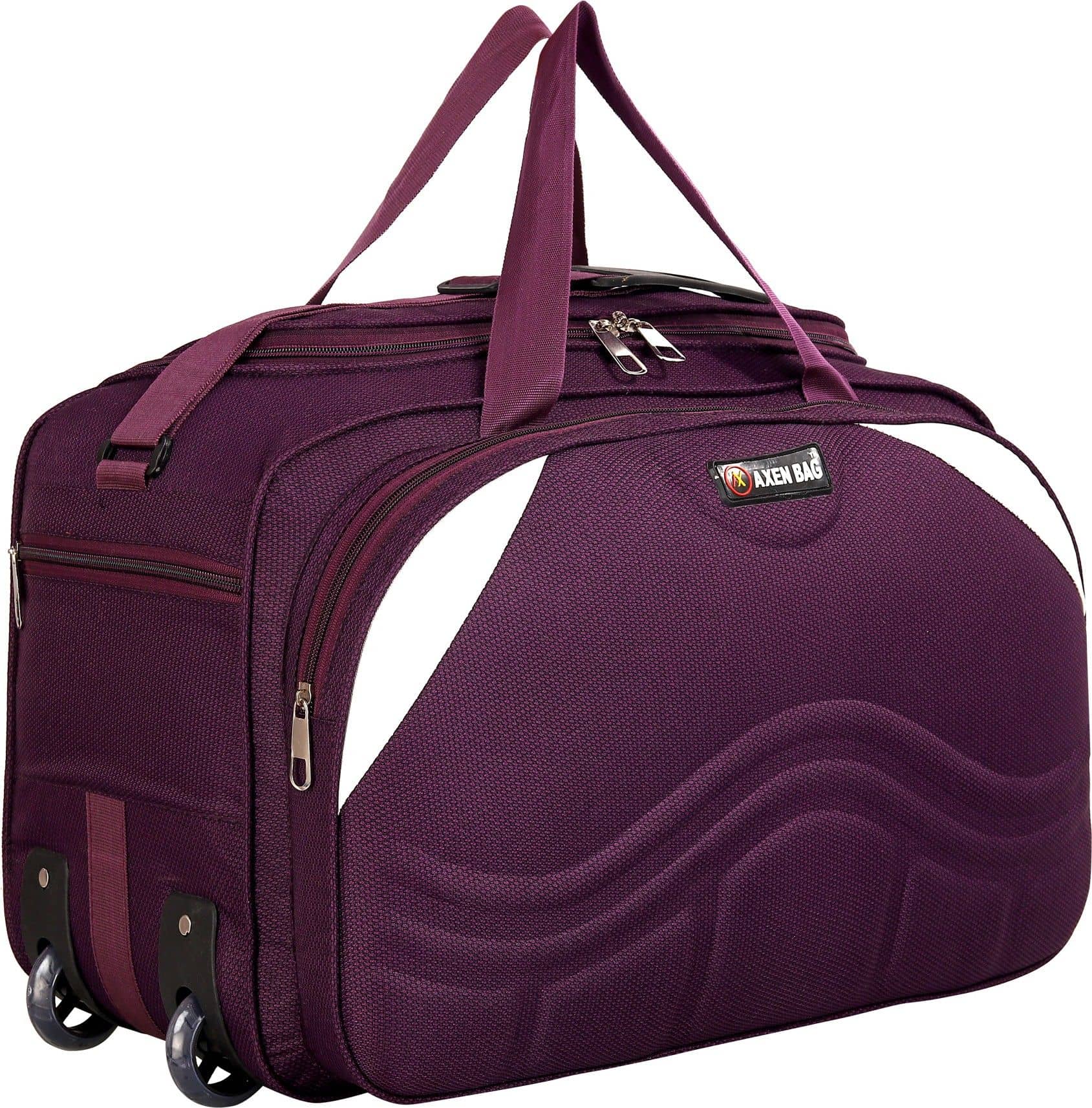 AXEN BAGS 50 Ltrs PURPLE Polyester Duffle Trolley