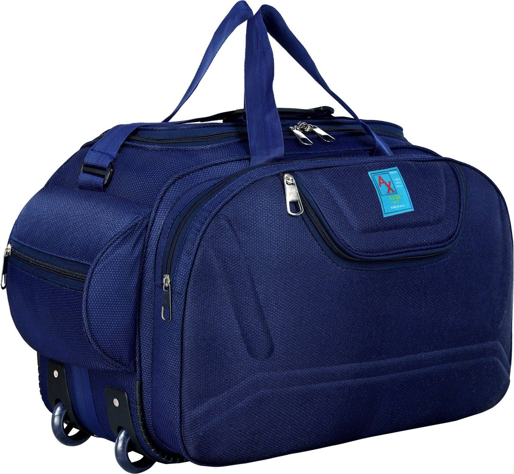 AXEN BAGS 55 Ltrs NAVY Polyester Duffle Trolley