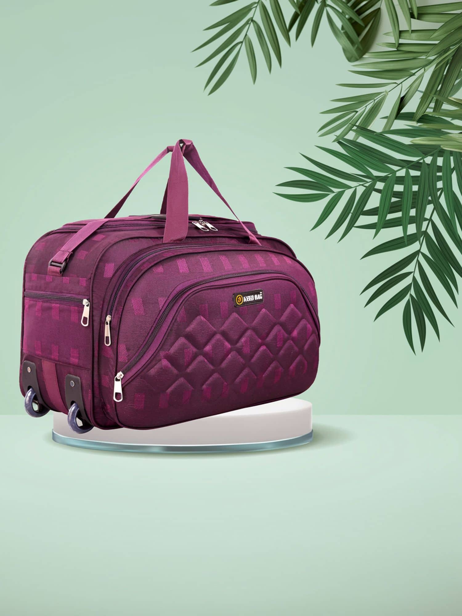 AXEN BAGS 65 Ltrs PURPLE Polyester Duffle Trolley