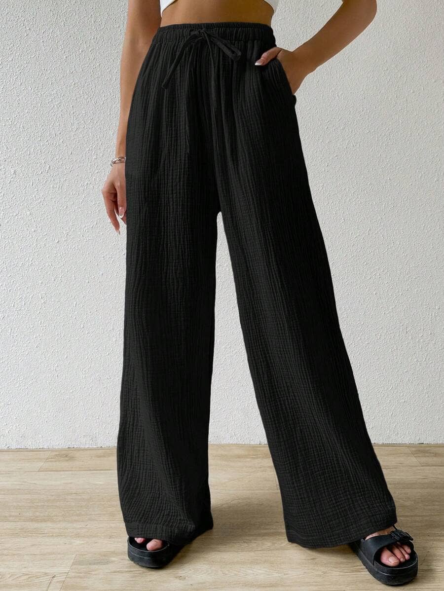 CITYTALK Women Polyester Korean Trousers ( Navy Blue ) - Trousers | Buy online on ZillyBuy