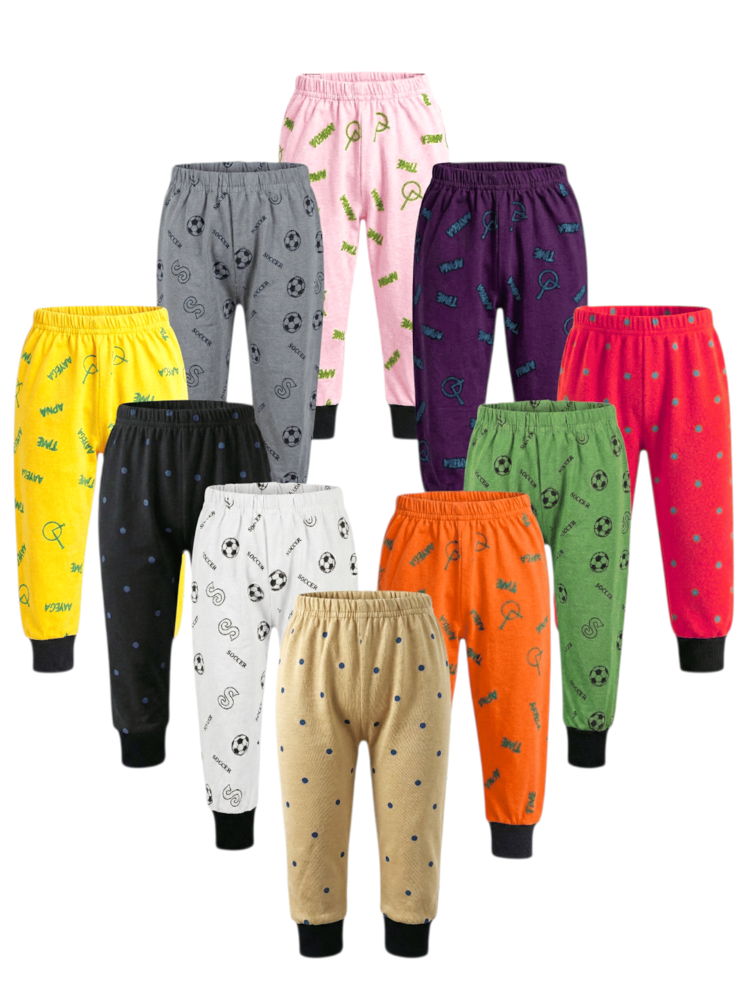 LEMONYFABRICS Pack of 10 Boys Cotton Blend Trackpant ( Multicolor ) - Track Pants | Buy online on ZillyBuy
