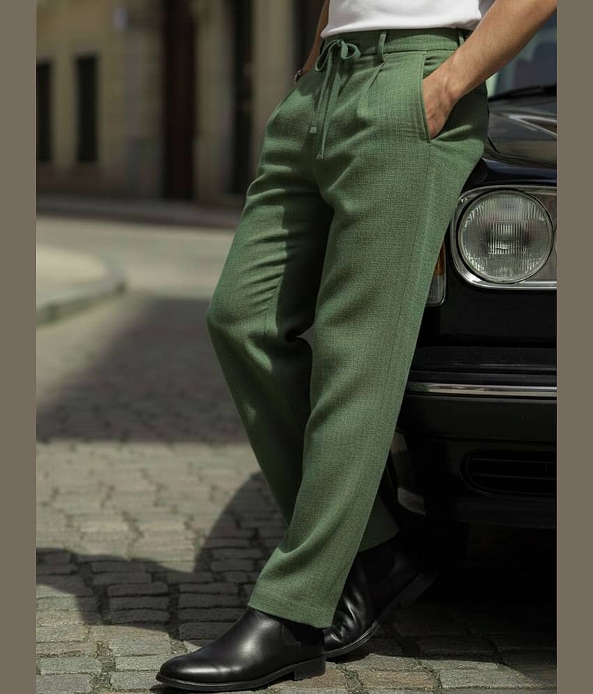 Rigo Straight Men's Korean Pant - Green ( Pack of 1 ) - Trousers | Buy online on ZillyBuy