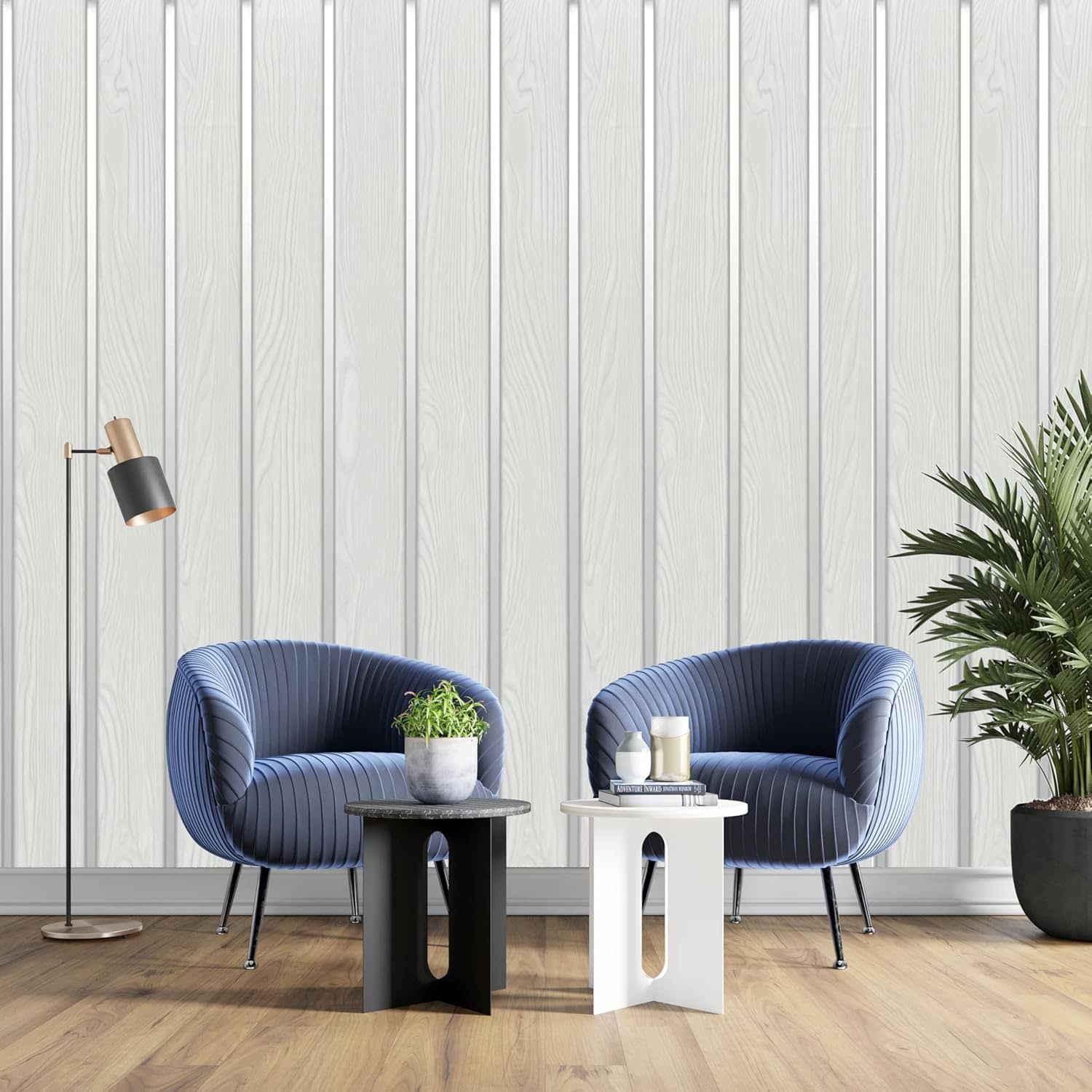 Wooden Lowers Wallpaper for Wall Sticker for Home,Office 45x500cm Sticker Wallpaper Peel and Stick Hexagon Removable Self Adhesive Waterproof Wallpaper(Pack of 1) (Grey Silver)