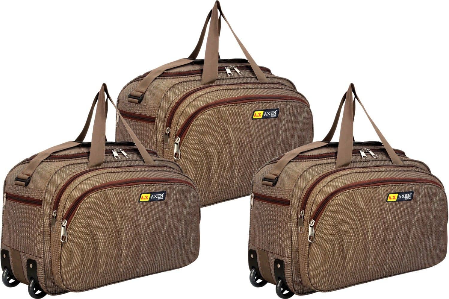 AXEN BAGS 60 Ltrs Beige Polyester Duffle Trolley